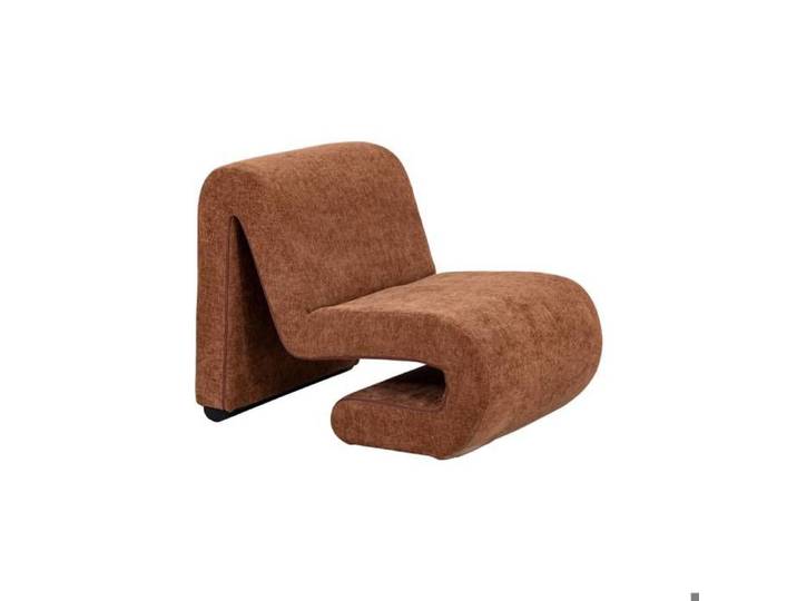 Fauteuil en tissu terracotta Ysera