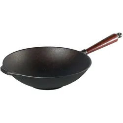 Skeppshult Gusseisen Wok Pfanne 30 cm Buche, Pfanne + Kochtopf