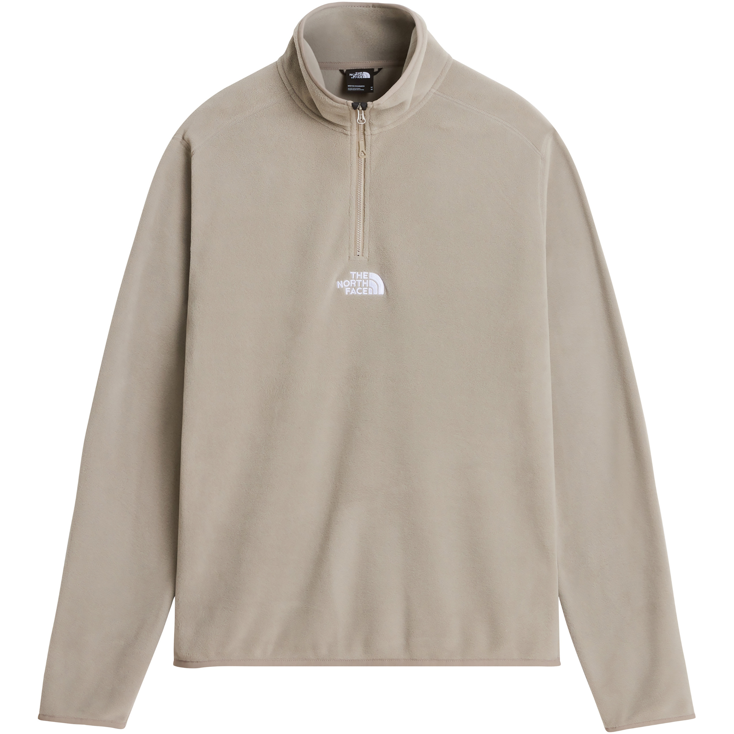 The North Face Glacier Embroidered Logo 1/4 Zip Herren Pullover beige Größe S Trekking Schnell trocknend