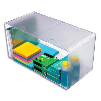 Deflecto Deflect-o Organisationsbox CUBE 350501 doppelt 1Fach glasklar