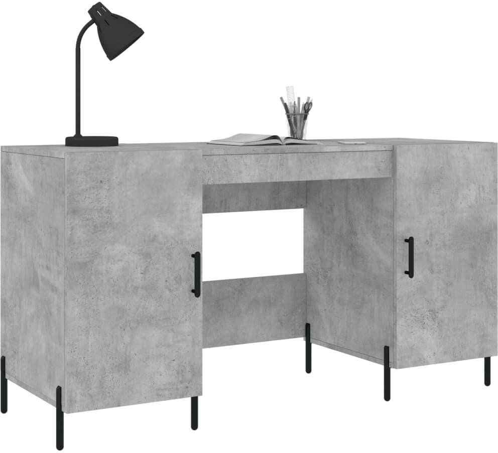 Latitude Run Bowerville Iron Writing Desk Concrete Grey
