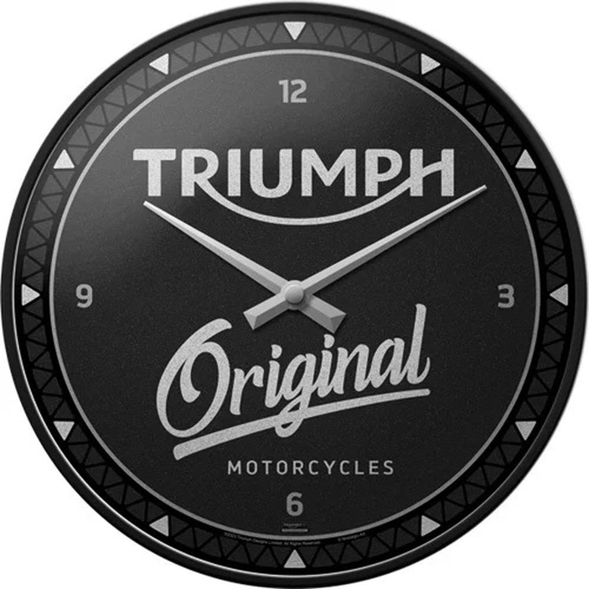 Triumph Original Wandklok van Nostalgic Art Merchandising, Diameter: 31 cm, Diepte: 6 cm