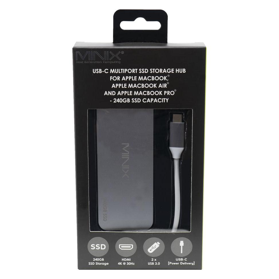 Minix NEO-S2GR USB-C-Multiport-Adapter mit Solid State Drive (SSD) 240 GB im Lieferumfang enthalten (0.24 TB) (43699250)