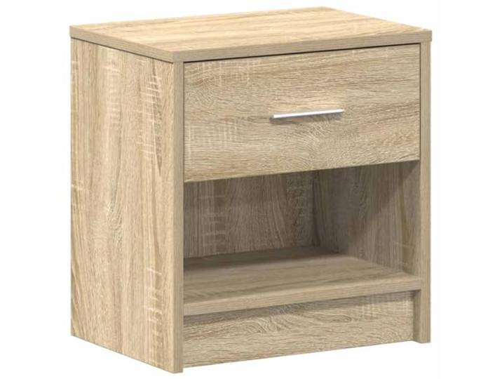 KUPTYERFG Nachttisch mit Schublade Sonoma-Eiche 39x28x41 cm Nachtkommode Kompakte Nachtkonsole fürs Schlafzimmer mit offenem Fach und leichtgängiger Schublade für Bücher und Alltagsgegenstände.