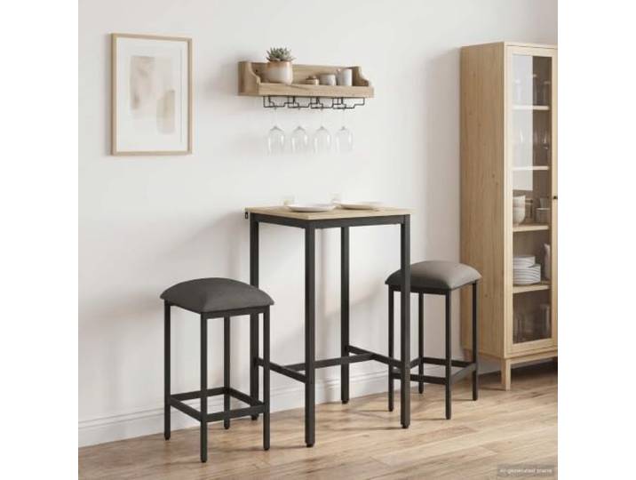 VIHHQGC Barhocker 2er Set Hellgrau 40x32x64 cm Holzwerkstoff mit Stoffbezug Verstellbare Füße, Fußstützen, modernes Design, verleimtes Holz, Wohnzimmer