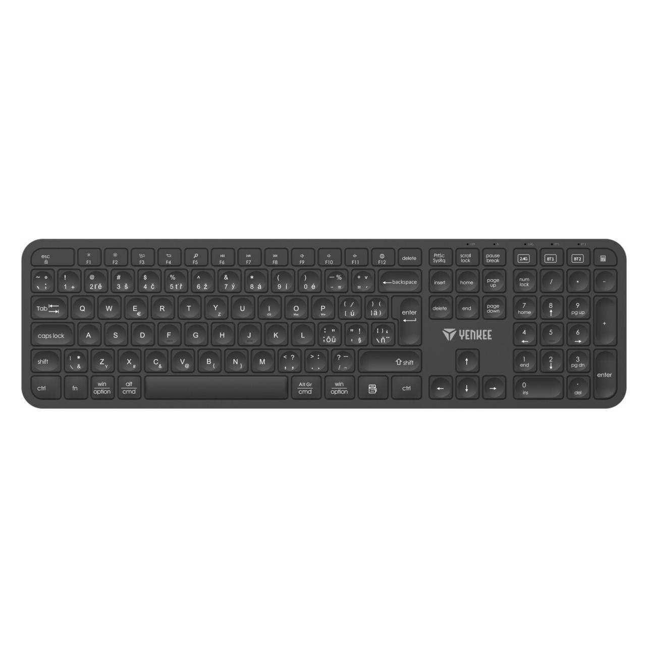 Yenkee Ego Dual 2.4G+BT1+ kabellose Tastatur (DE, Kabellos) (YKB 2050 EGO)