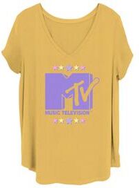 Plus Size Women's Mtv Stars V-Neck T-Shirt by Mad Engine in Ochre (Size 4X (26-28))