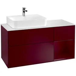 Villeroy und Boch Finion Waschtischunterschrank F151HBHB 120cm, Abdeckplatte white matt, Regal rechts Peony, Peony Matt