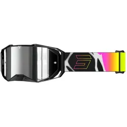 Shot, Motorradhelm Zubehör, LITE DEVIL Brille matt schwarz-Glas silber verspiegelt