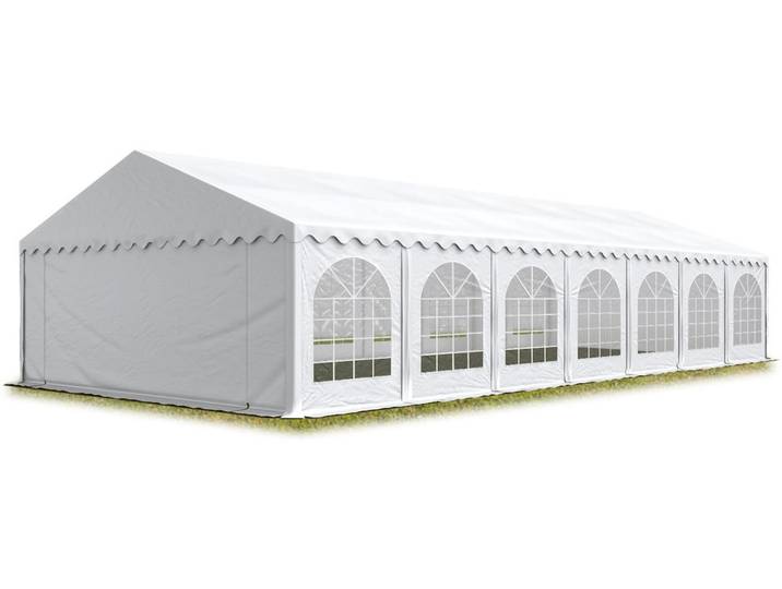 TOOLPORT Tente Barnum de Réception 6x14 m Bâches PVC 750 N blanc Cadre de Sol Jardin