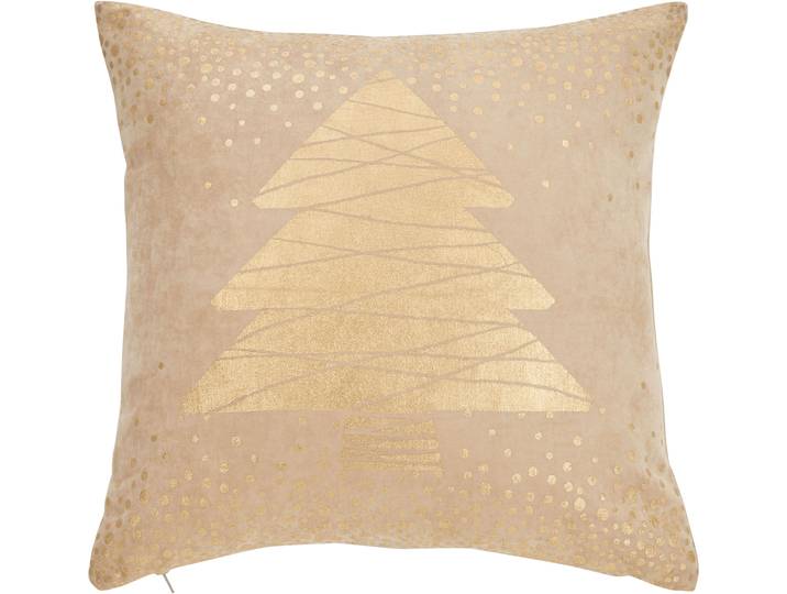 Dekokissen DONE. Snowfall , beige (natur, bedruckt), B:45cm H:1cm L:45cm, Polyester, Dekokissen_Sitzkissen_Kissenhüllen, Dekokissen, mit Glanzdruck