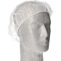 100 `WORK-INN/PS` Barett-Hauben, Vlies Ø 52 cm weiss