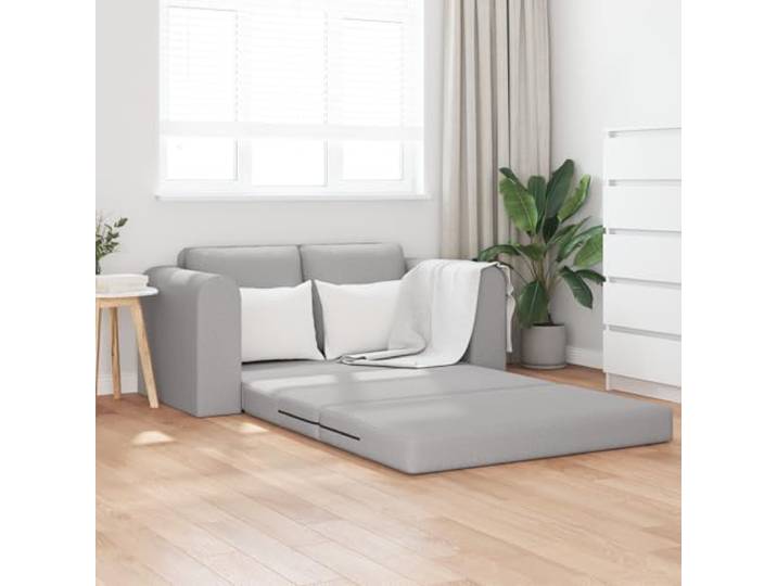 HEFZGDB Boden Schlafsofa 2-in-1 Wolken Grau 148x71x83 cm Stoff Loveseat Bett Gästebett Wohnzimmer Möbelstück Vielseitig Praktisch Täglicher Gebrauch Fleckresistent Matte Finish Holz