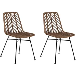 ESSZIMMERSTUHL 2er-Set Rattan Braun Dilley