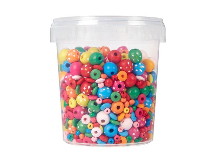 Glorex Holzperlen-Mix in Dose 180 g