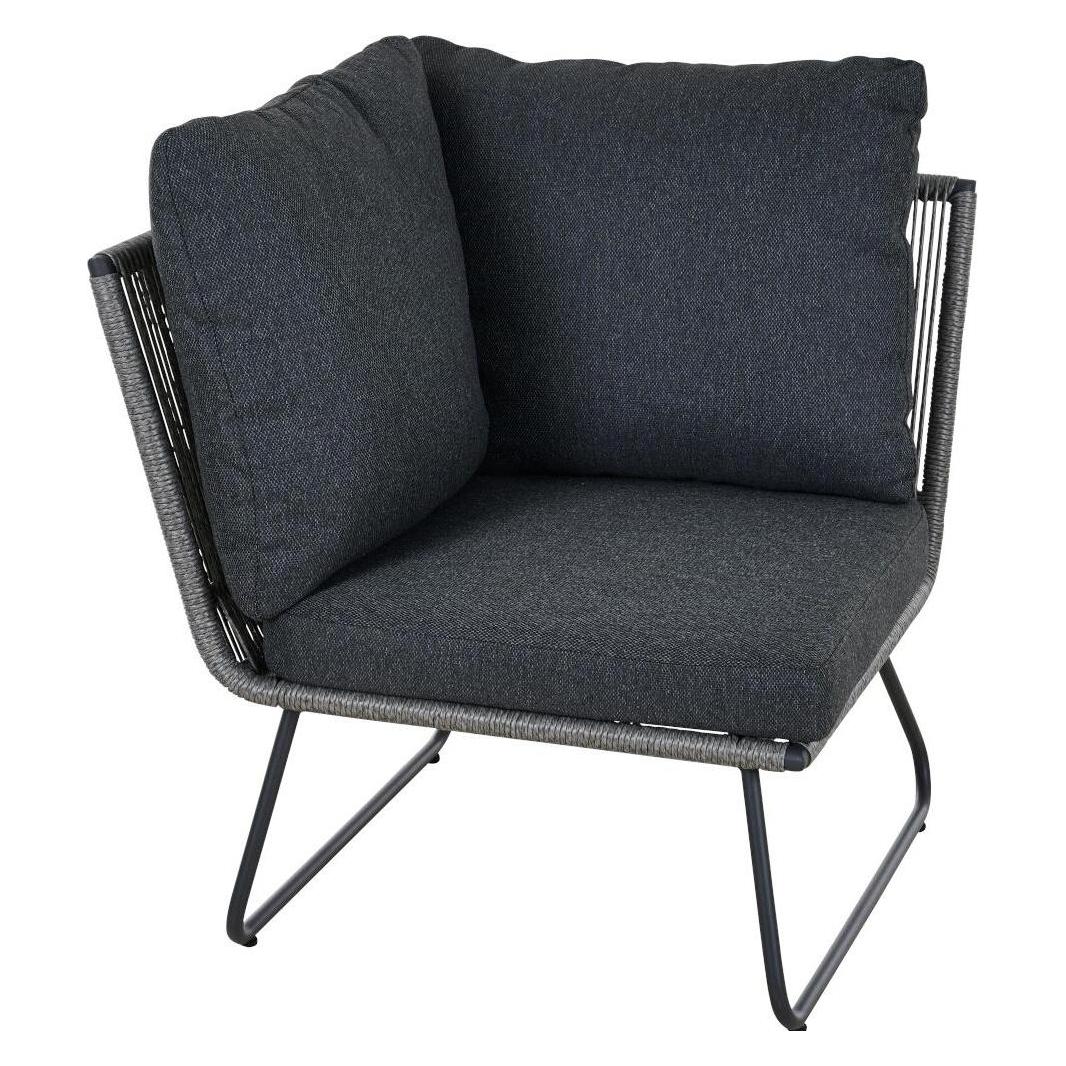 Siena Garden Ecksofa Kansas grau Alu, Geflecht, inkl. Kissen (T59866)