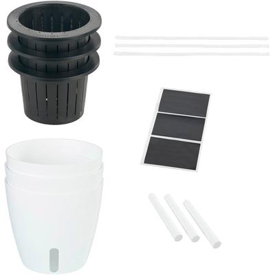 Pflanzschale MAXIMEX "Selbstbewässernde Pflanztöpfe", weiß, H:13,5cm Ø:13cm, Kunststoff, Pflanzgefäße, 13x13,5 cm, mit Wasserstandsanzeige