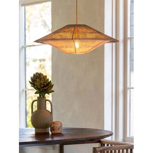 Good&Mojo Lumbini hanglamp grijs van bamboe en metaal Ø 60 cm