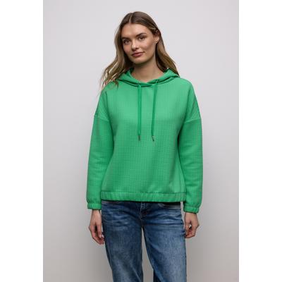 Langarmshirt STREET ONE, Damen, Gr. 34, grün (arcadia grün), Stoff, 100% Polyester, unifarben, comfort fit normal, ohne Ausschnitt, Bündchen, Shirts Langarmshirt, mit Struktur