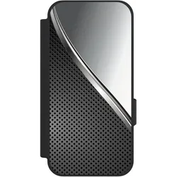 Nivocase Klapphülle für Google Pixel 10a Handyhülle aus Kunst Leder NIVOflip schwarz Carbon Metall Stahl (Google Pixel 10a), Smartphone Hülle, Silber, Schwarz