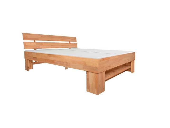 Carryhome Bett, Kernbuche, Holz, Kernbuche, massiv, 180x200 cm, in verschiedenen Größen erhältlich, Schlafzimmer, Betten, Doppelbetten
