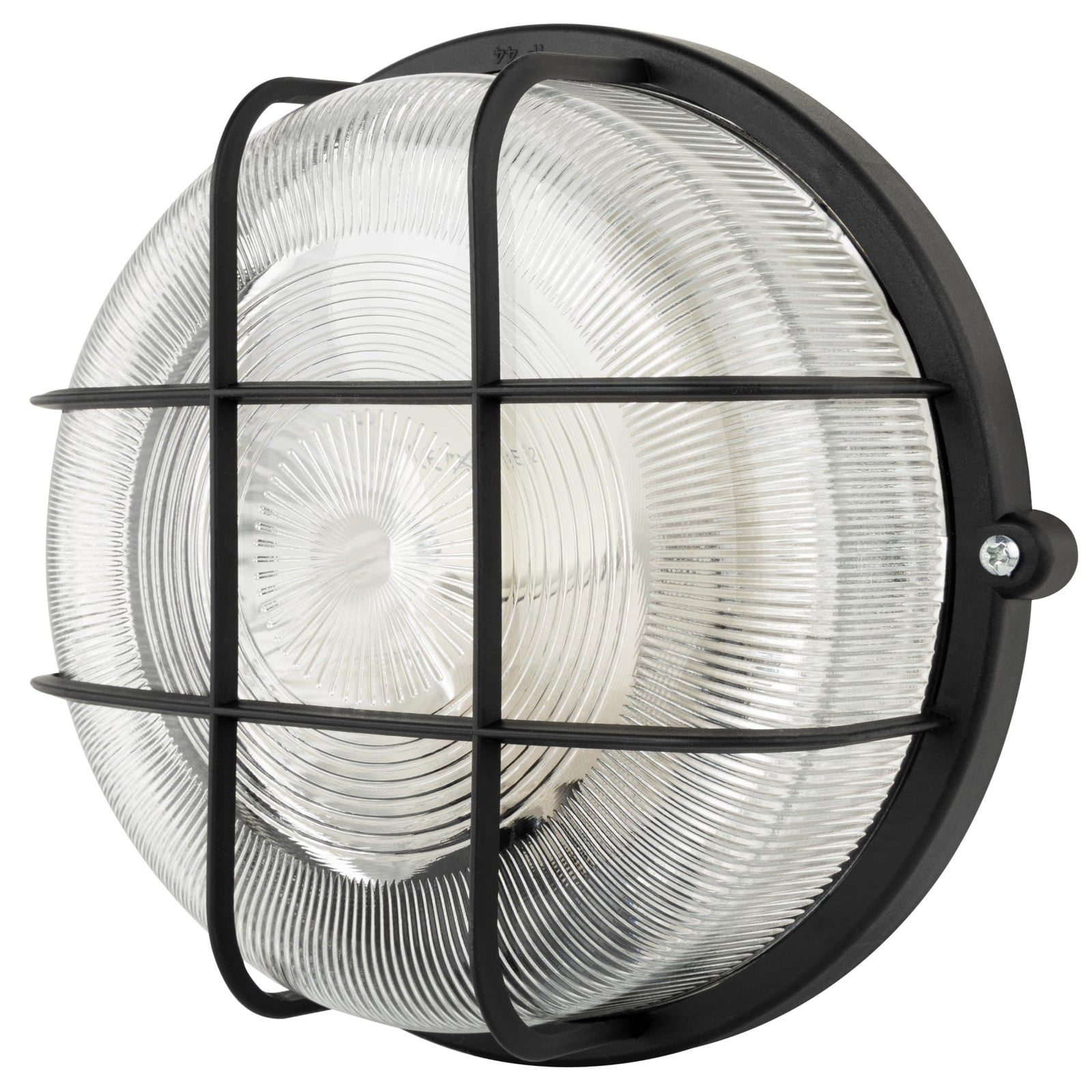 REV LED-vochtbestendige lamp - Ronde wand- of plafondlamp, IP44, 7W, 600lm, 3000K, zwart