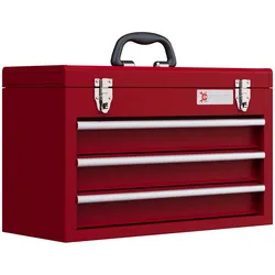 DURHAND DURHAND Werkzeugkoffer leer, 51 x 22 x 32 cm Werkzeugkasten mit 3 Schubladen Rot