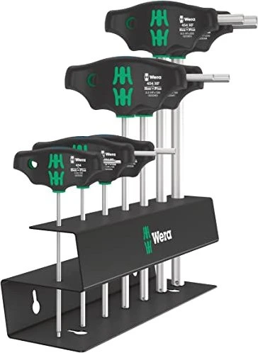 Wera 454/7 HF Set 2 Quergriff-Schraubendreher + Rack, 7-teilig (schwarz/grün, mit Haltefunktion)