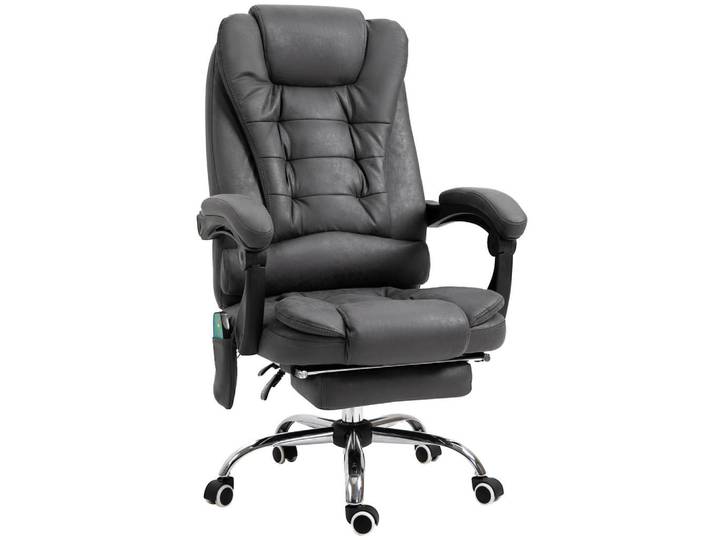 Vinsetto Bürostuhl mit Massagefunktion, Ergonomisch Schreibtischstuhl mit Liegefunktion, Blau, Kunststoff, Füllung: Schaumstoff,Schaumstoff, 70x119x65 cm, Büromöbel, Bürostühle, Chefsessel