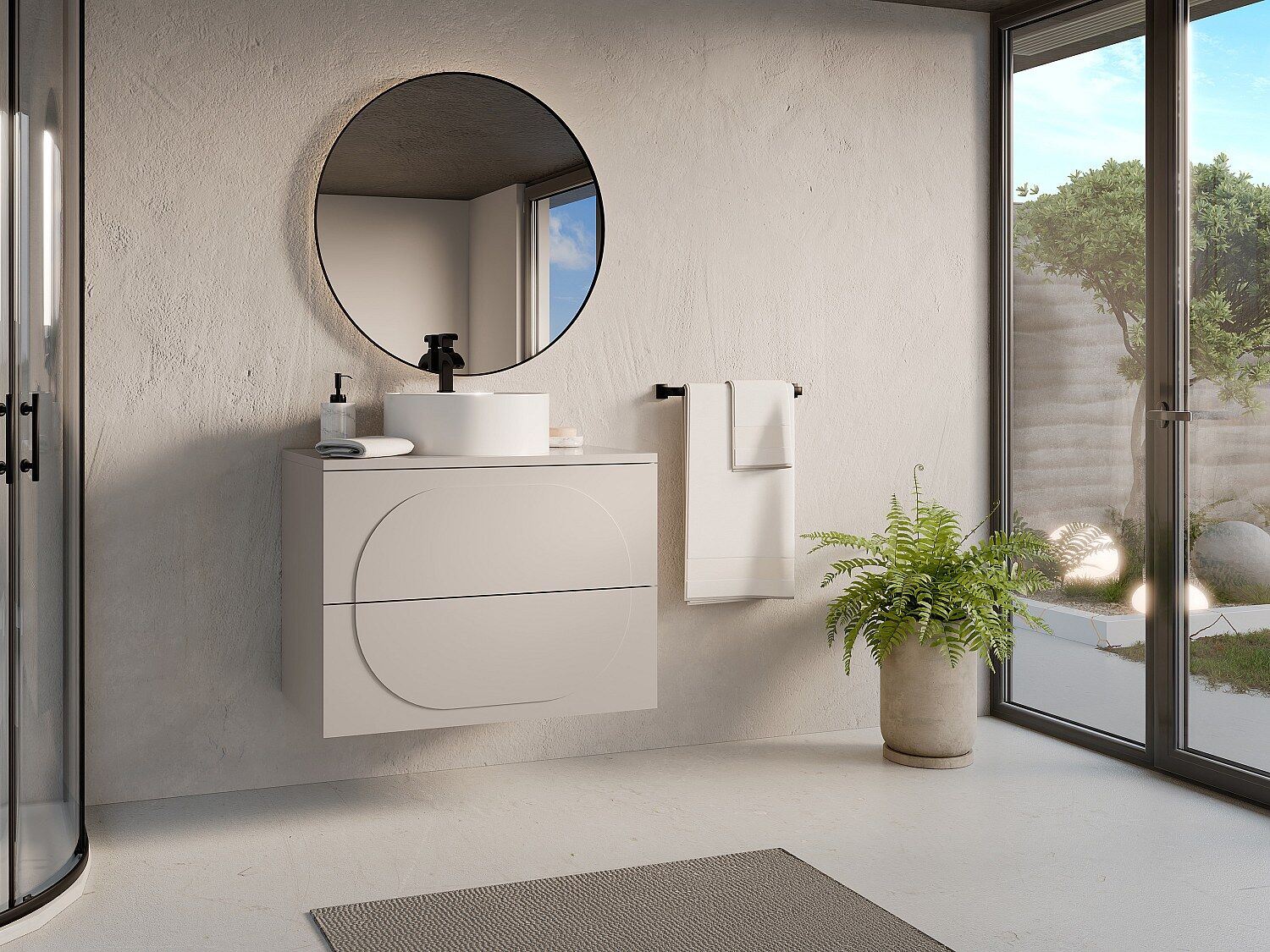 Unique Mueble bajo lavabo suspendido - Beige - 80 cm - VUTOMA