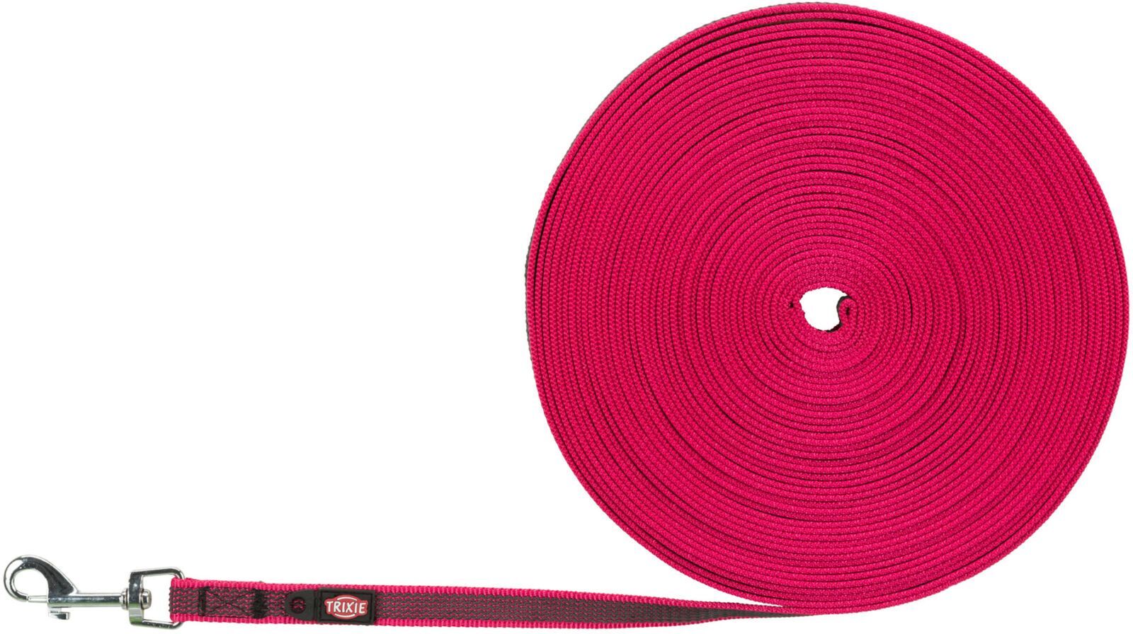 TRIXIE Schleppleine, gummiert, S–M: 15 m / 15 mm, fuchsia