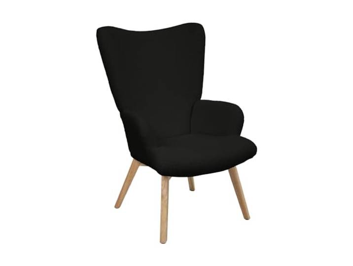 SVITA Olav Sessel Ohrensessel Loungesessel Relaxsessel mit Armlehne mit hohem Rücken modern bequem robust Wohnzimmer Schlafzimmer Esszimmer Schwarz