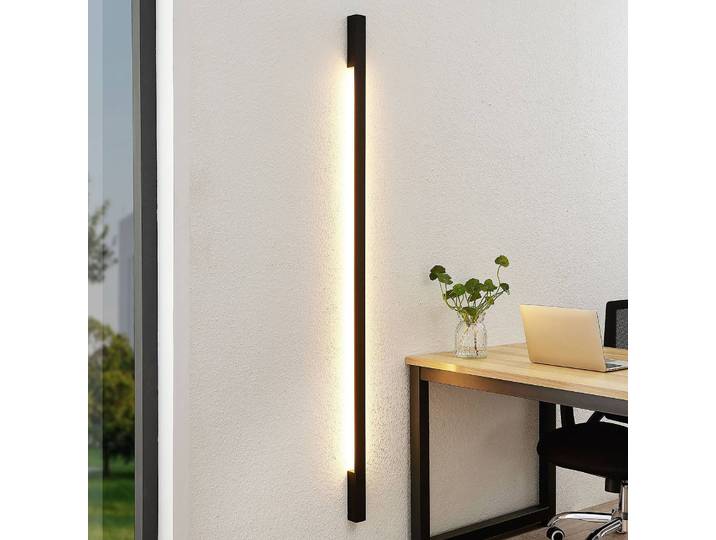 Wandlampe Ivano Arcchio, schwarz, für Flurbereich, Aluminium, Modern, LED Wandleuchte, Wandlampe Innen