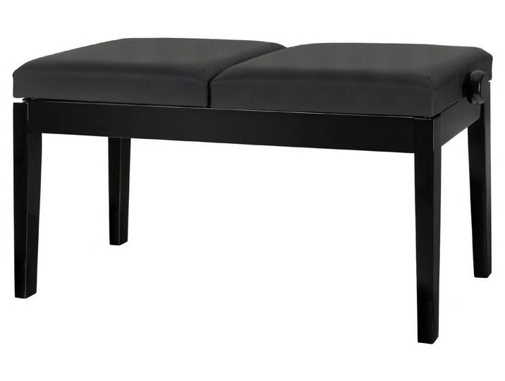 Classic Cantabile Klavierbank Doppelsitzer Pianobank für zwei Personen (Hochwertiger Klavierhocker, 1-St., Sitzflächen: je 48 x 34 cm), Höhe unabhängig voneinander verstellbar 48 - 58 cm