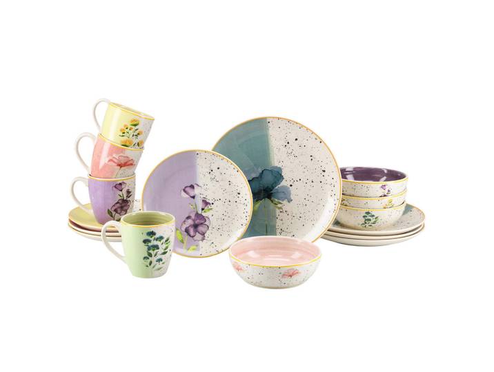 Creatable Kombiservice Armonia, Mehrfarbig, Keramik, 16-teilig, 300 ml,400 ml, Essen & Trinken, Geschirr, Geschirr-Sets, Kombiservice