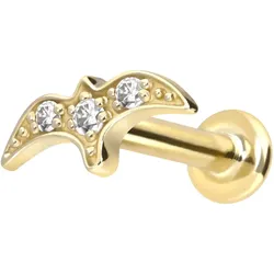 14 Karat Gold Labret mit Push Fit MOISSANIT-SCHWALBE