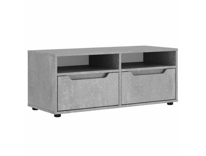LMTYOENFG TV Board Betongrau 100x40x38 cm Holzwerkstoff Lowboard Wandhängendes Lowboard mit 2 Schubladen und Ablagen für Wohnzimmer & Schlafzimmer. Pflegeleichte Betongrau-Optik.