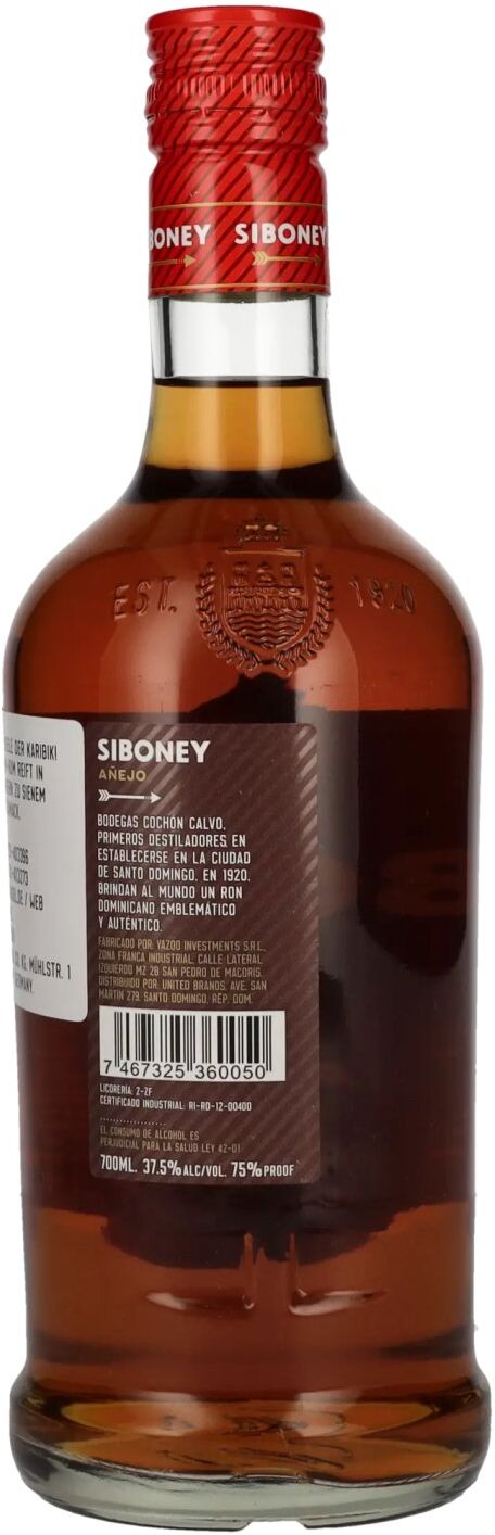 Ron Siboney AÑEJO Ron Dominicano 37,5% Vol. 0,7l