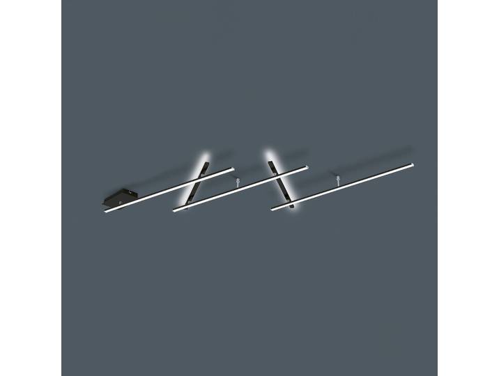 Trio Lighting LED Deckenleuchte Indira, dimmbar, schwarz, für Wohn- / Esszimmer, Metall, Modern, Wandlampe