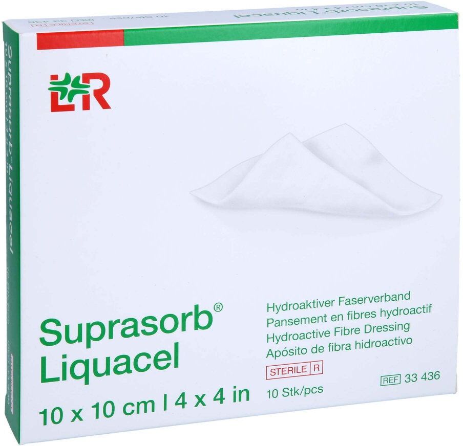 Suprasorb Liquacel hydroakt.Faserverb.10x10 cm 10stk