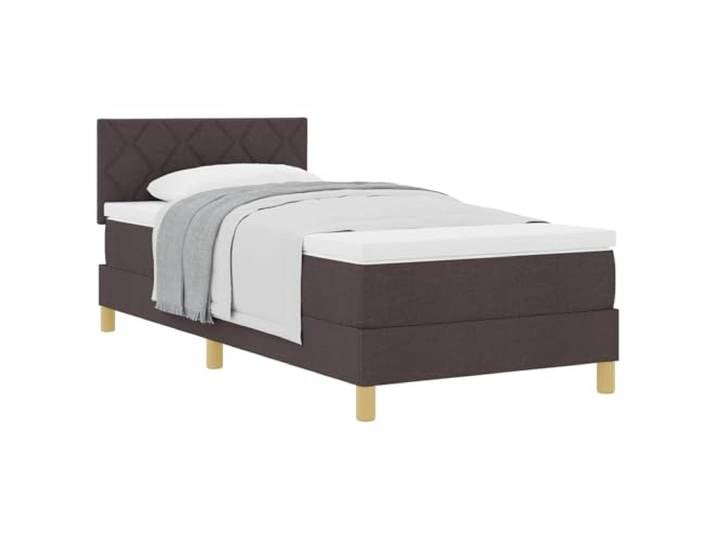 KKgypkn Boxspringbett mit Kissen Dunkelbraun 90 x 190 cm Stoff