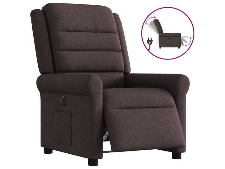 vidaXL Relaxsessel, Relaxsessel Elektrisch Dunkelbraun Stoff