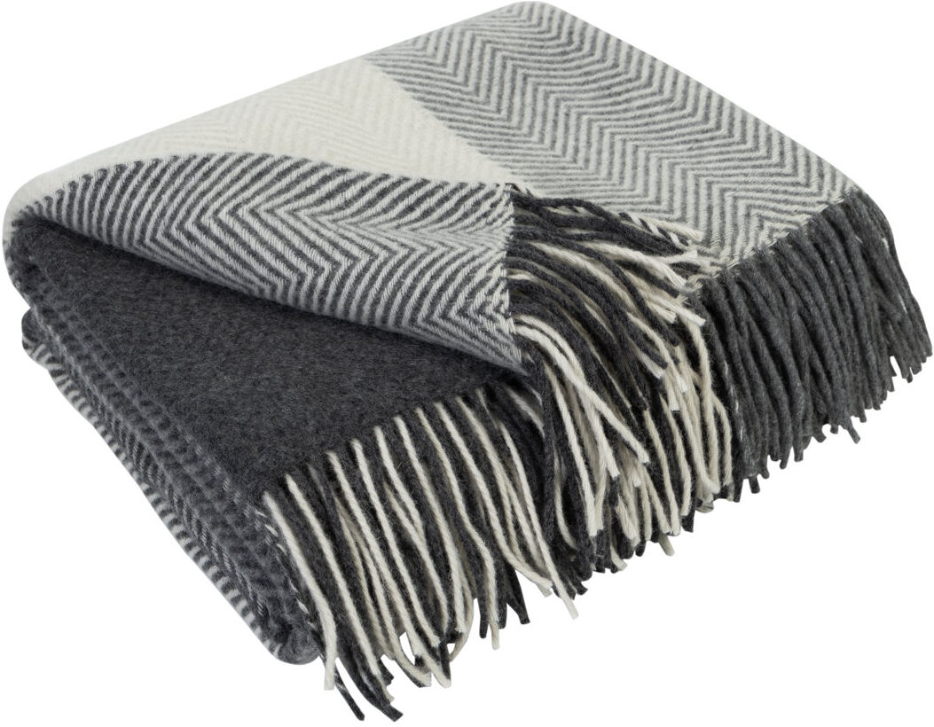 17 Stories Merino Wool Blanket Gurekam White/Gray 140cm W X 200cm L