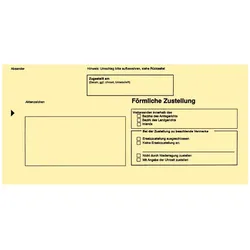 Rnk, Briefumschlag, Verlag Zustellungsumschlag, DIN lang, ohne Fenster, gelb (DL, 100x)