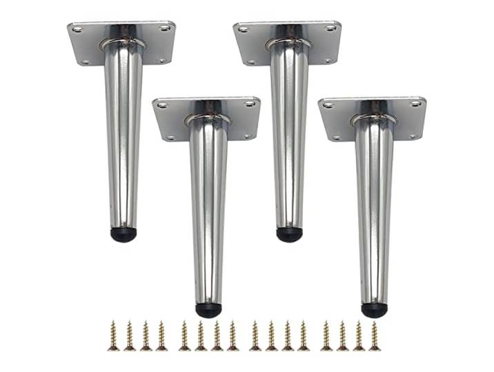 HOCAH 13,78-Zoll-Möbelbeine aus Metall, 4er-Set, mattschwarze Ersatzfüße for Sofa, Tisch, Schrank(Silver,40cm/15.75in)