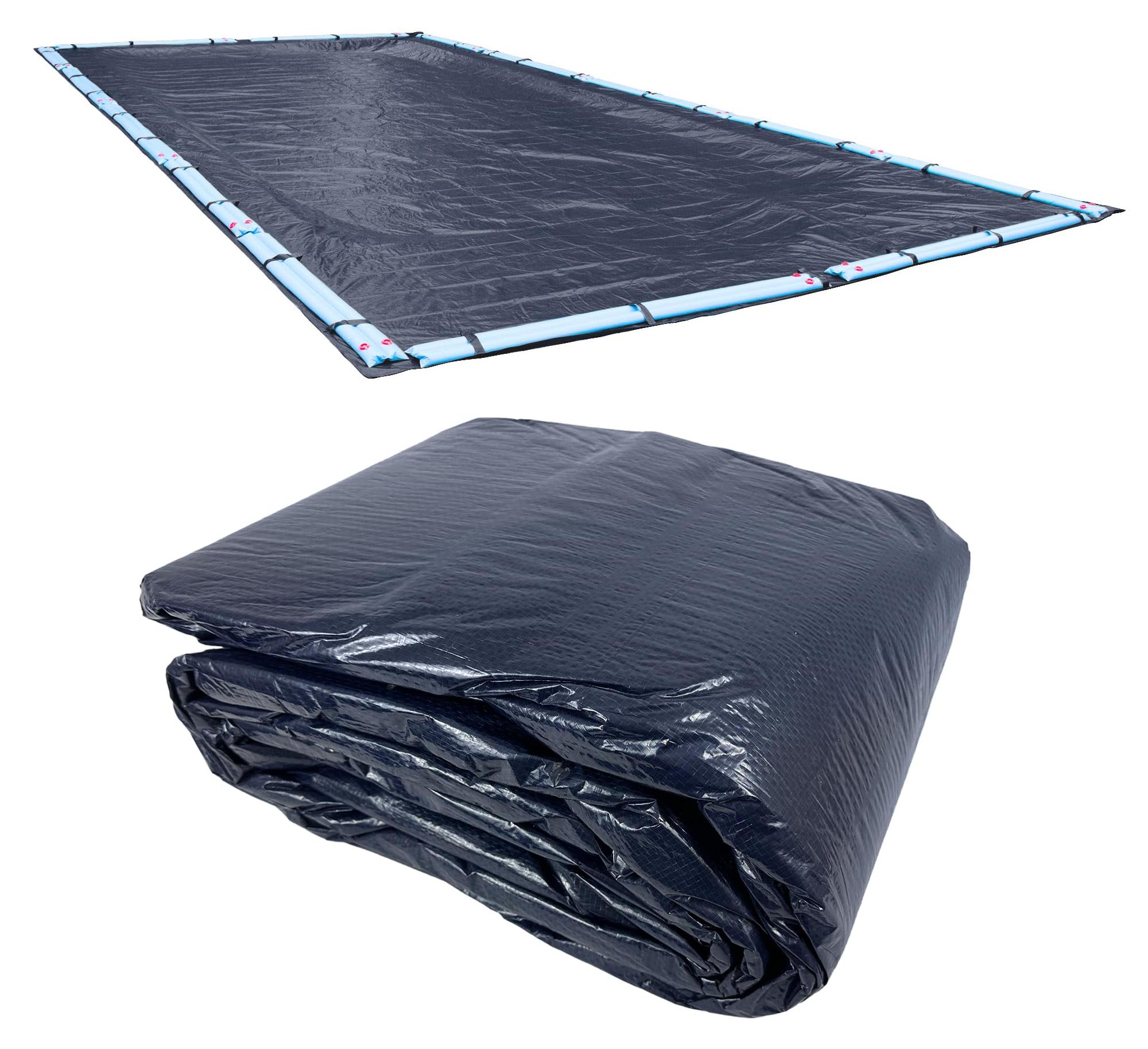 Blaue Winterabdeckung für eingelassene Schwimmbäder, 5,5 x 12,2 m, robustes Gewebe