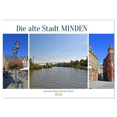 Die alte Stadt MINDEN (Wandkalender 2026 DIN A2 quer), CALVENDO Monatskalender