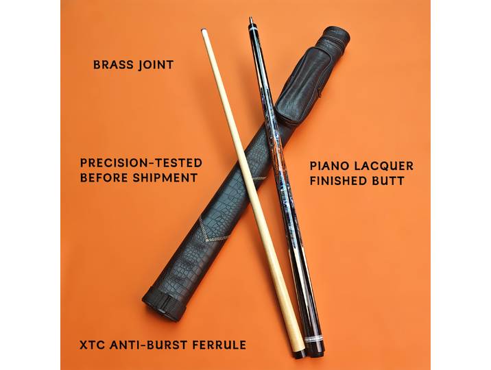 Queue de billard professionnelle - Queue de billard en deux parties, poids lourd 20 oz, pointe de 13 mm, queue extra longue de 58 pouces, contrôle maximal
