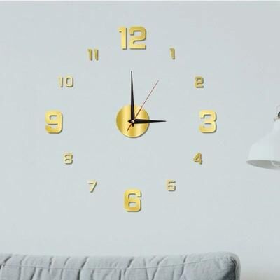 Uplift Picks Large 3D DIY Wall Clock Modern Silent Wall Sticker Clock Decor e