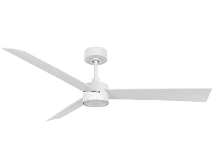 LUCCI AIR Climate IV Deckenventilator mit LED Leuchte, 3 Flügeln mit 132 cm Durchmesser, leiser und sparsamer Motor mit 6 Geschwindigkeiten, inklusive Fernbedienung und Leuchtmittel (Weiß)